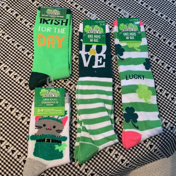 4 pairs for St. Patrick’s Day ☘️ Sock Fest. New for shoe sizes 5-9 and 6-12. - Picture 2 of 7